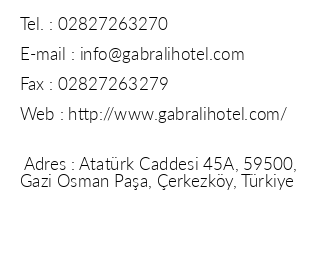 Gabrali Hotel iletiim bilgileri